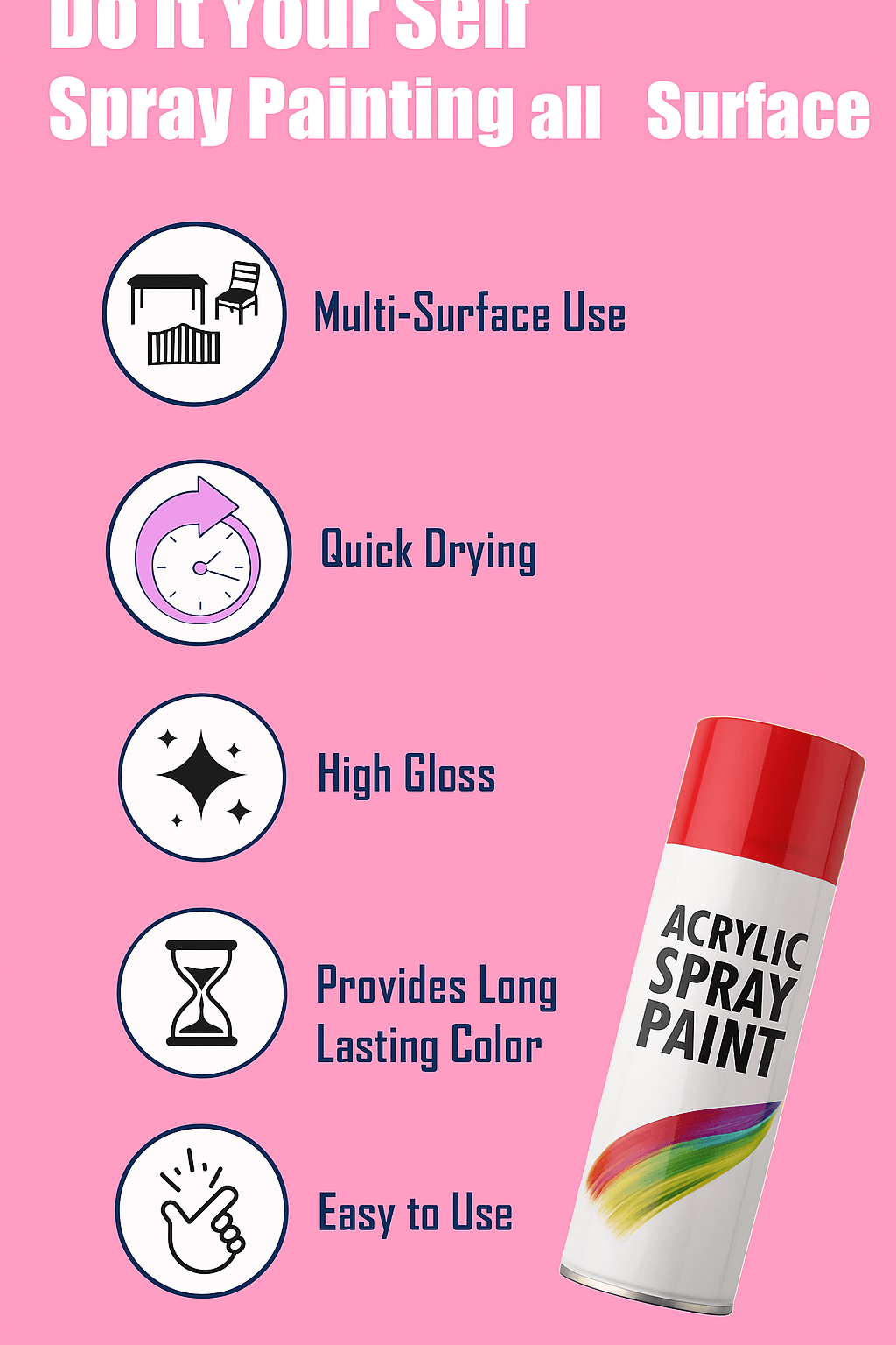 Maroon Acrylic Spray Paint Multi-Purpose Use